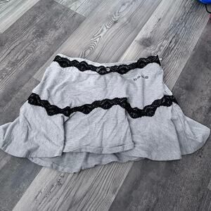bebe vintage y2k gray skirt with black lace